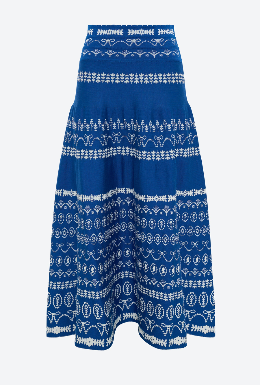 Faience fine knit skirt in blue faience milk