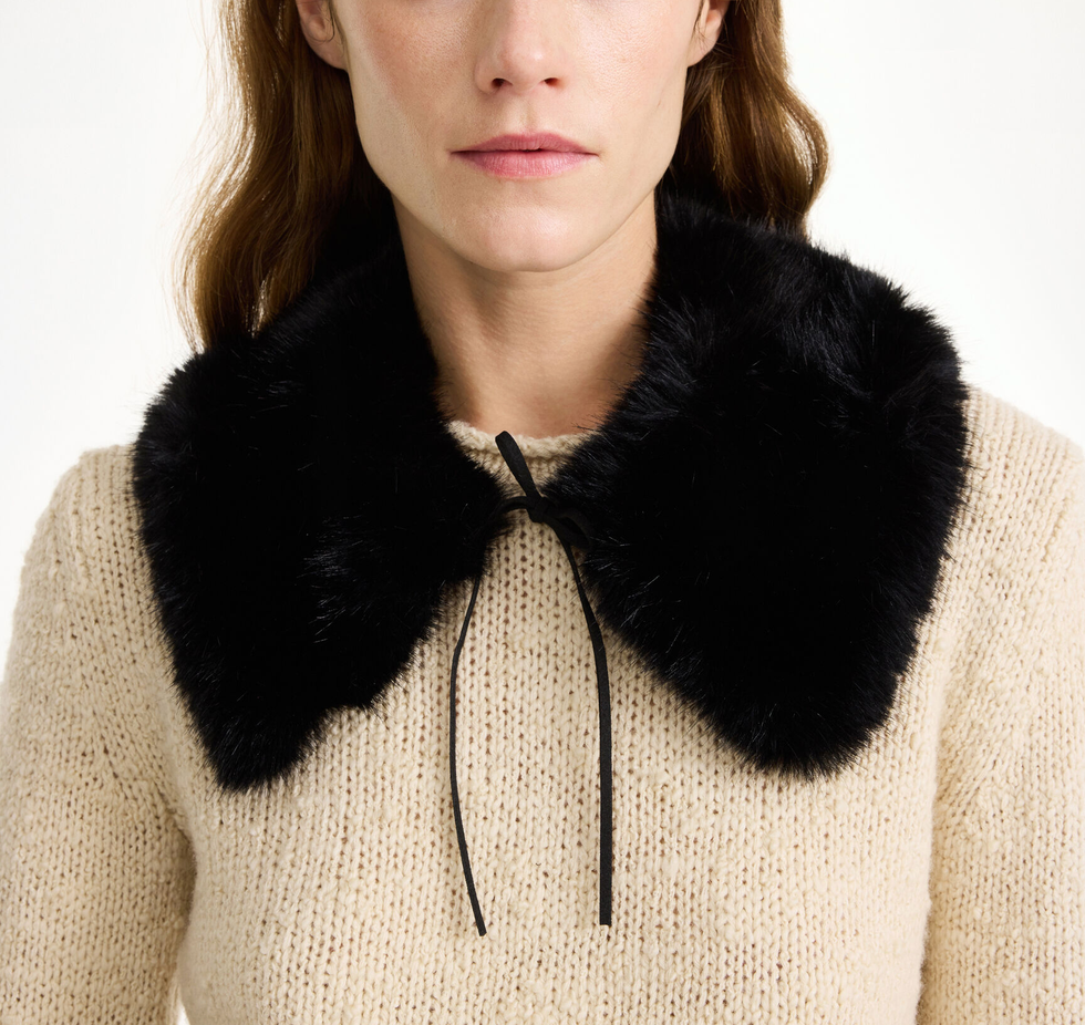 Cowie Faux Fur Collar Black