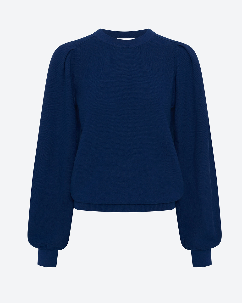 Farandole fine sweater with gathered sleeves blue faience