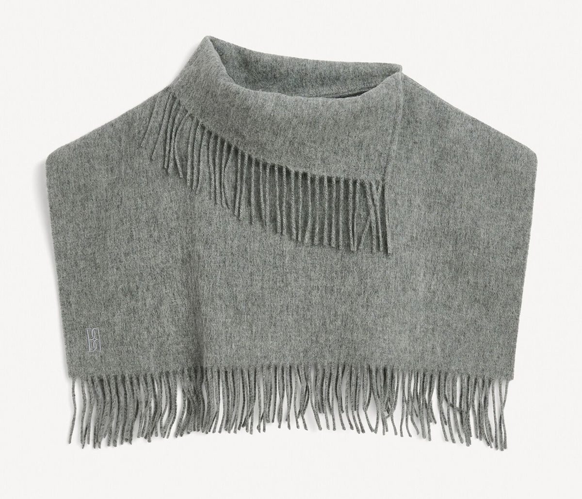 Turtla Wool Fringe Bib Grey