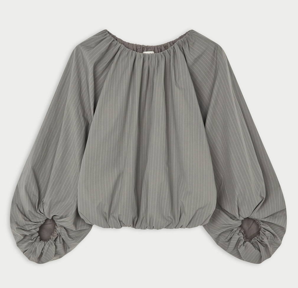 Semara Organic Cotton Blouse Grey Stripe
