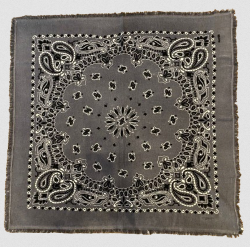 Large Cashmere Bandana Hachiko Bico Black