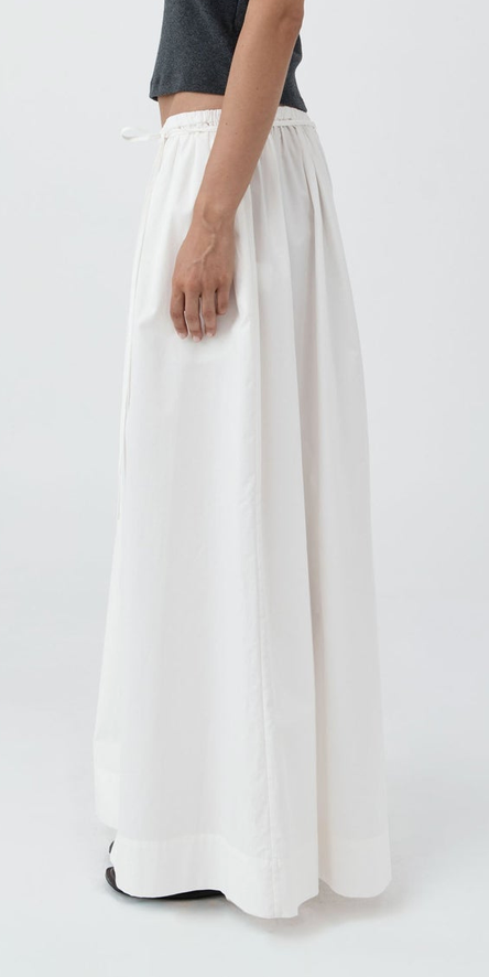 Cotton Hybrid Wide Leg Pants Off White