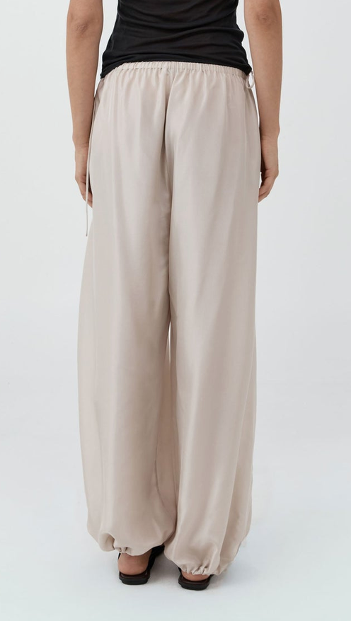 Silk Adjustable Balloon Pants Soft Ash