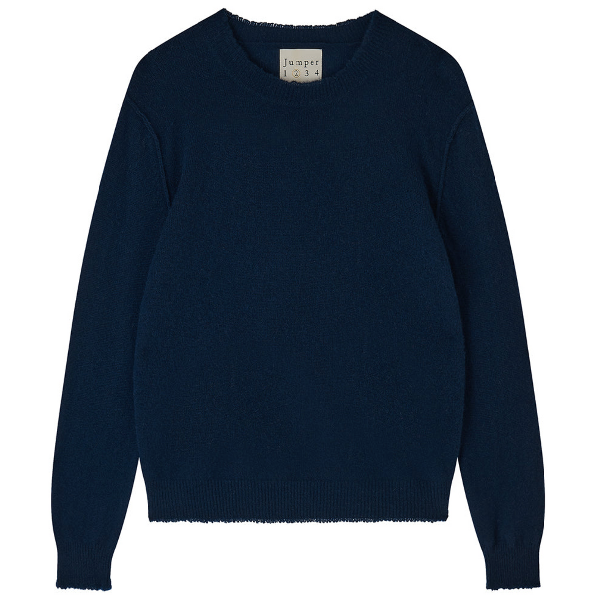 Cashmere Distressed Crew Atlantic Deep