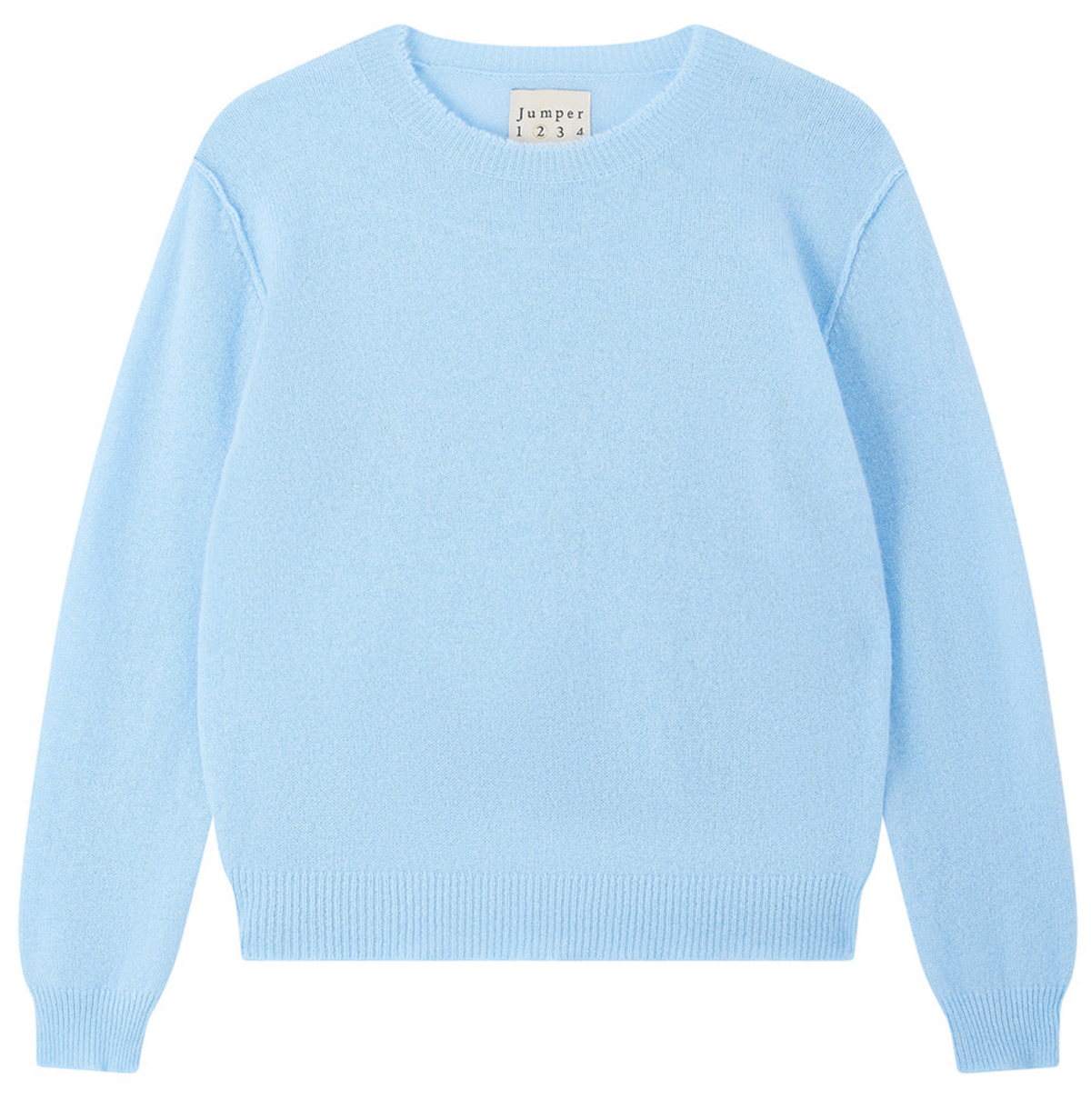 Cashmere Distressed Crew Aurora Pale Blue