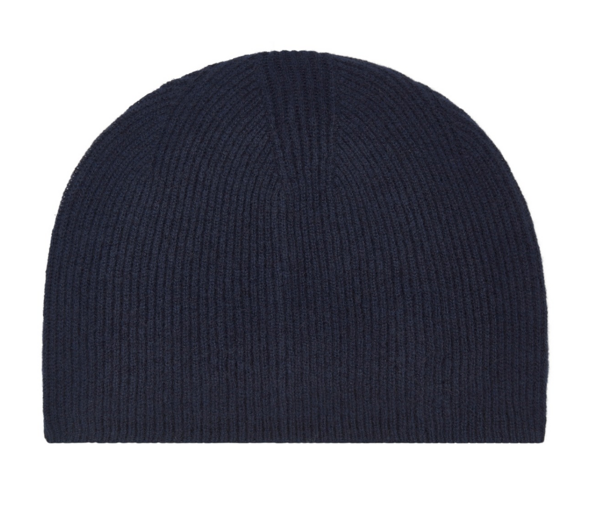 Cashmere Rib Beanie Navy
