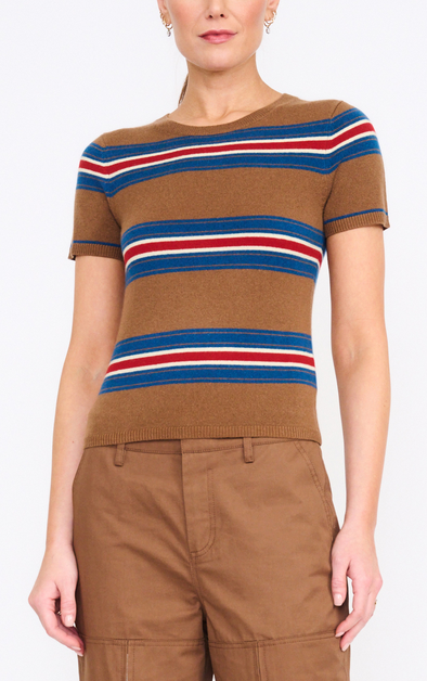 Easy Cashmere Tee Savoy Stripe