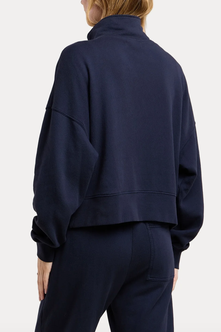 Fatima Long Sleeve Half Button Fleece Navy
