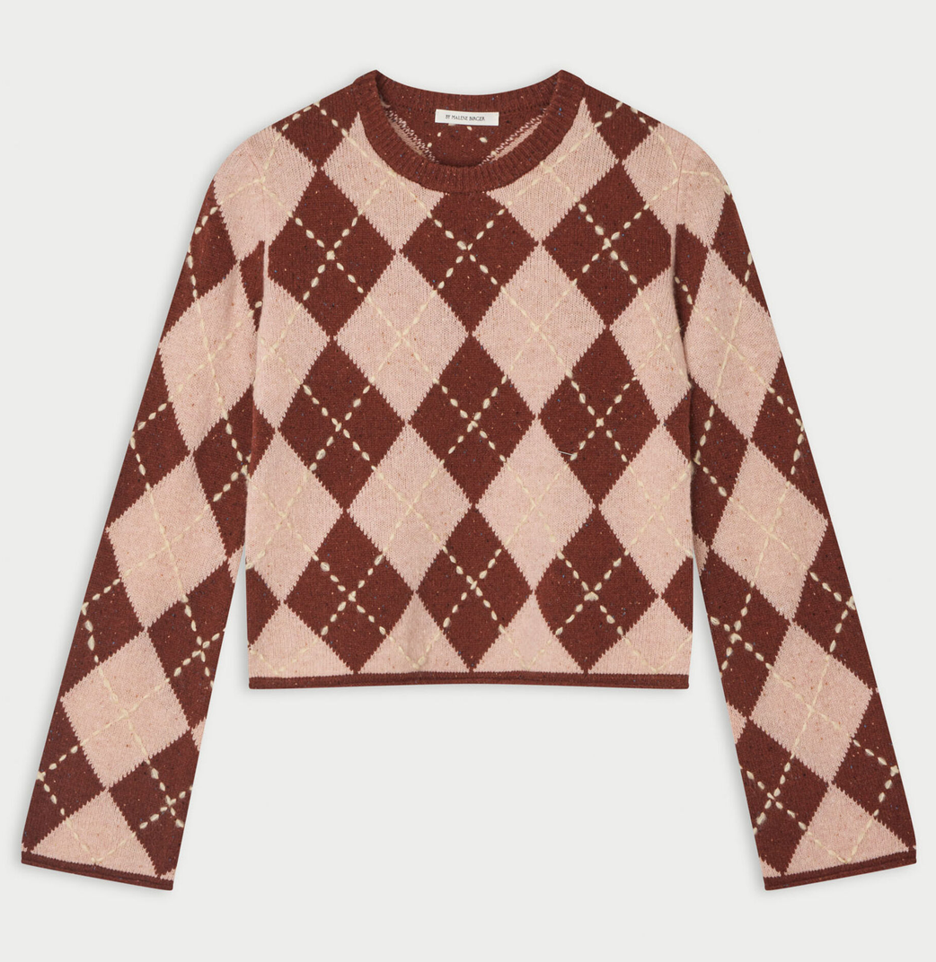 Johanna Wool Sweater Spiced Berry Argyle