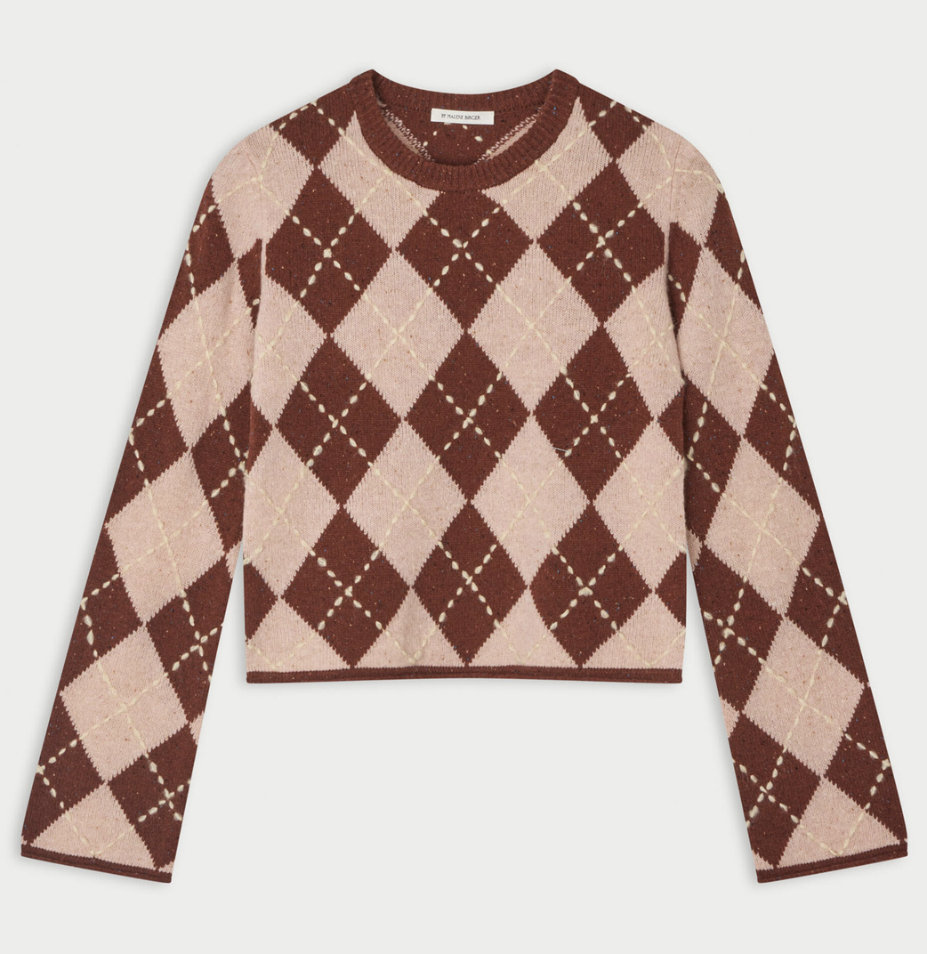 Johanna Wool Sweater Spiced Berry Argyle