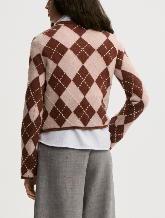 Johanna Wool Sweater Spiced Berry Argyle