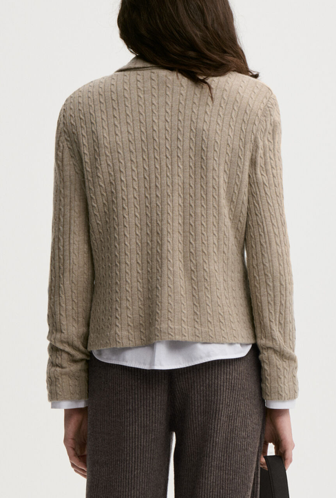 Riva Cashmere & Wool Cardigan Grey Brown Melange