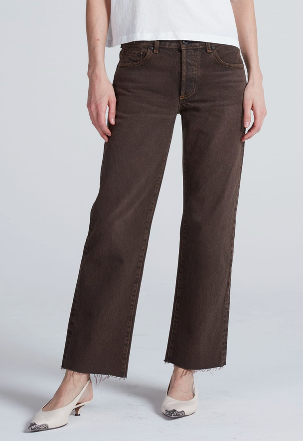 Low Rise Straight Distressed Brown