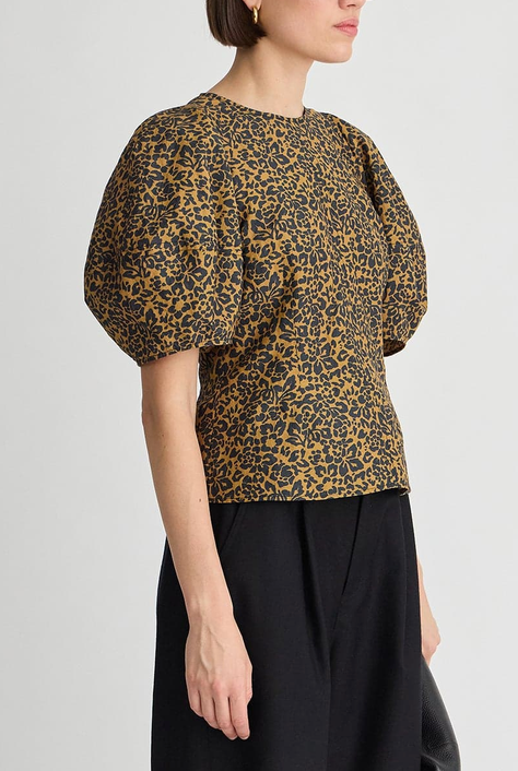 Lino Top Leo Floral Midnight