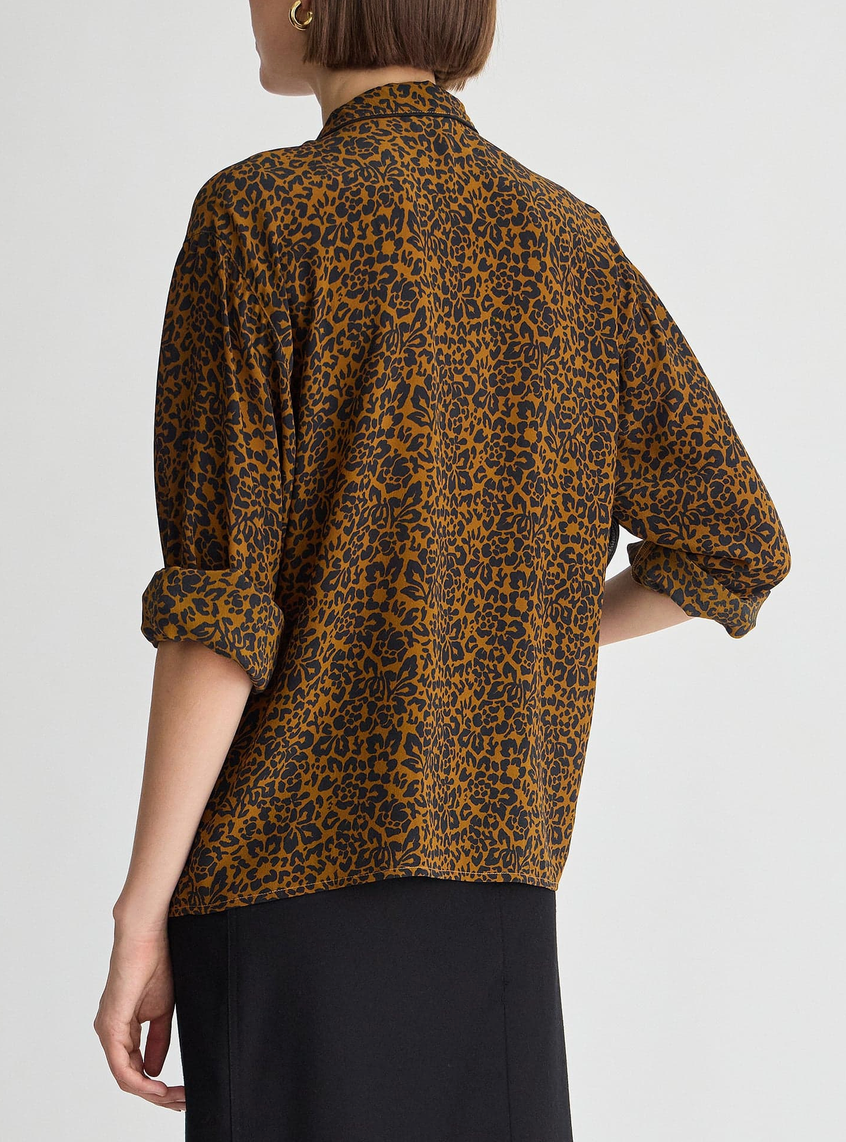 Ila Silky Pocket Button Up Leo Floral Midnight