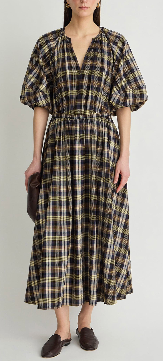 Nele-Priska Dress Basket Weave Plaid