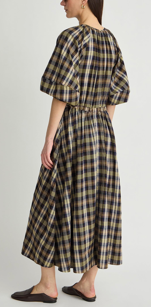 Nele-Priska Dress Basket Weave Plaid