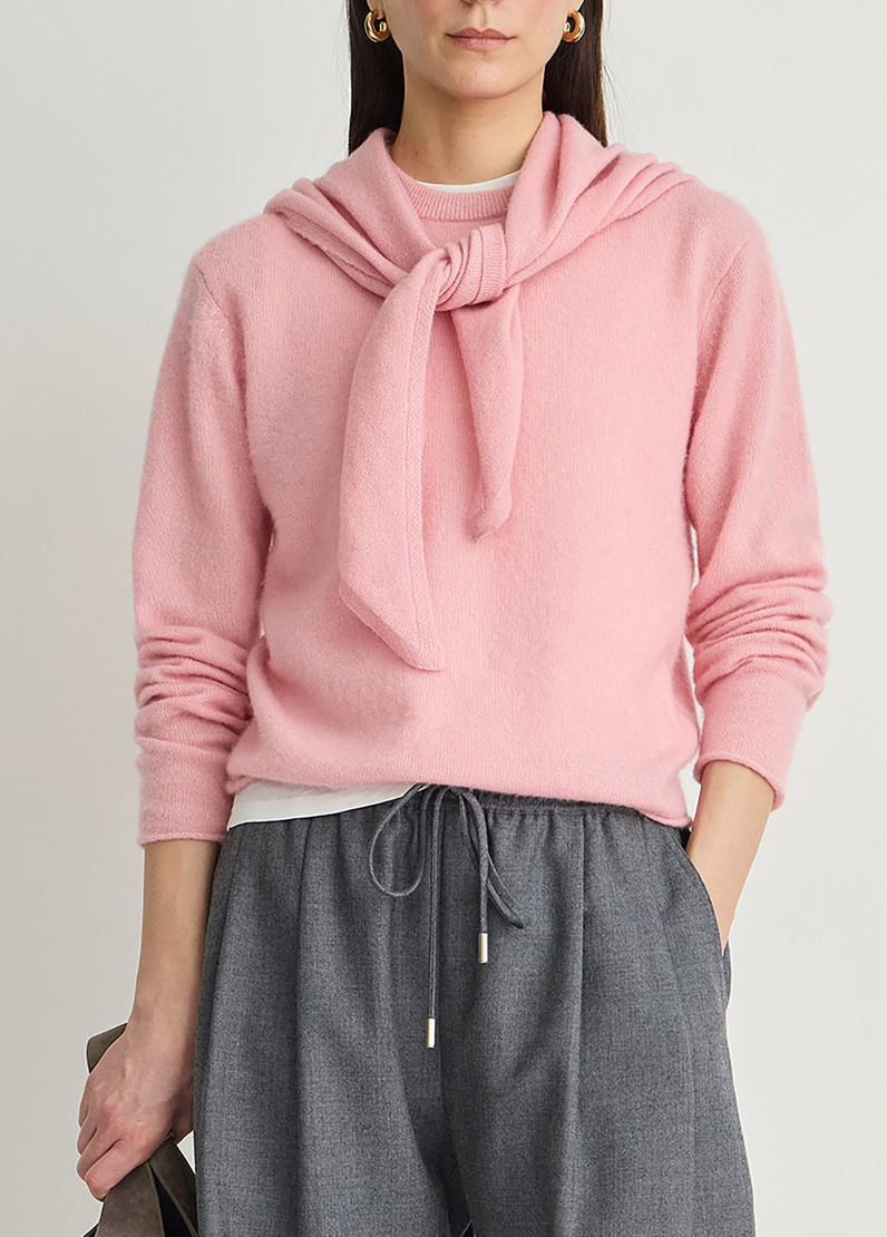 Softest Tissue Scarf Tie Top Pink