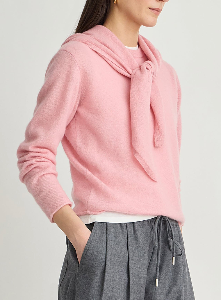 Softest Tissue Scarf Tie Top Pink