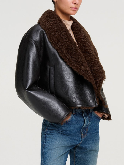 Stella Faux Shearling Jacket Deepest Brown / Pilot Brown