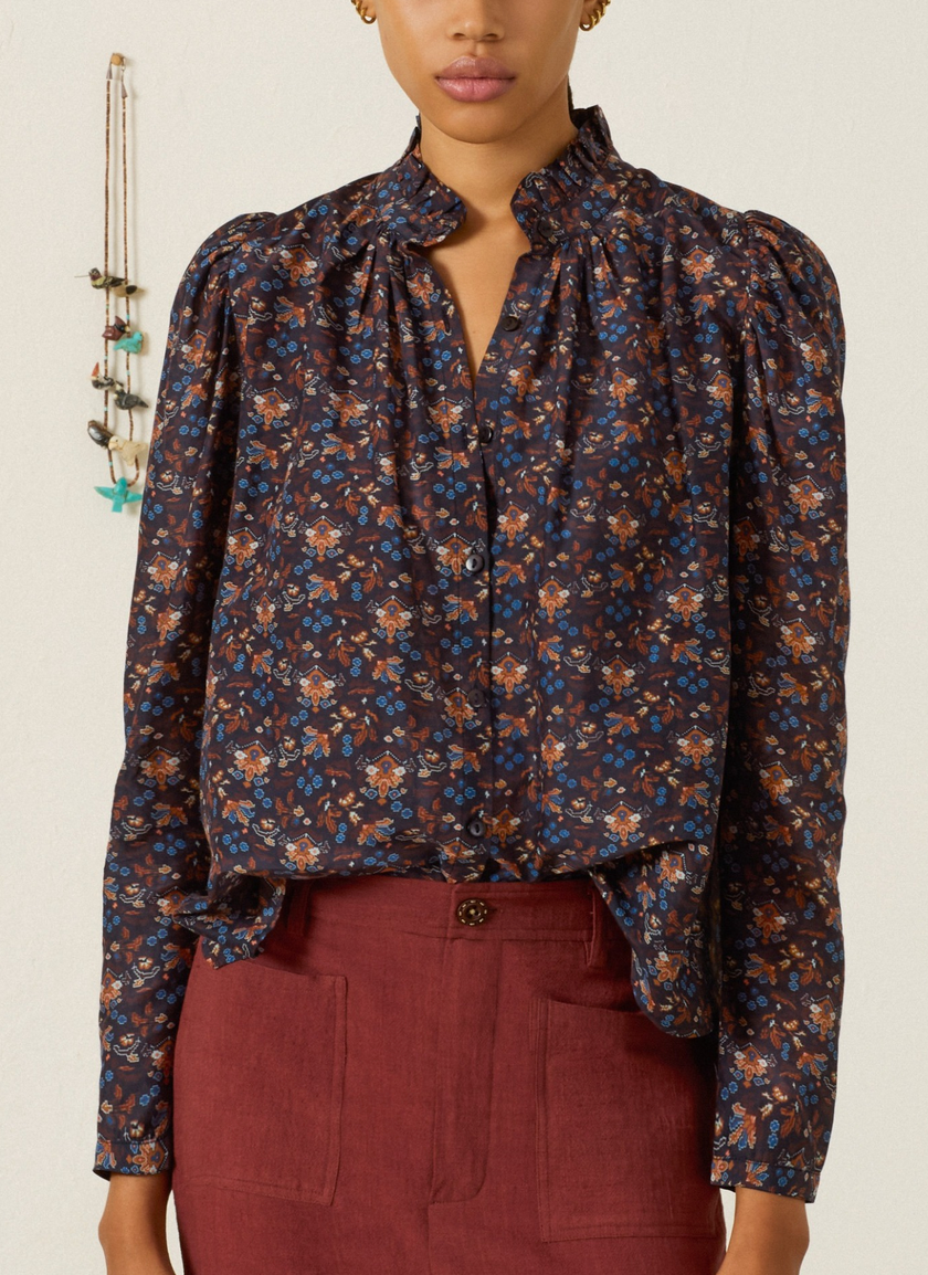Artemis Indigo Kilim Shirt Dark Blue
