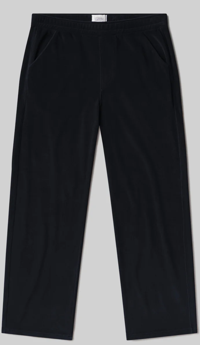 Brynn drawstring plush velour pant notte