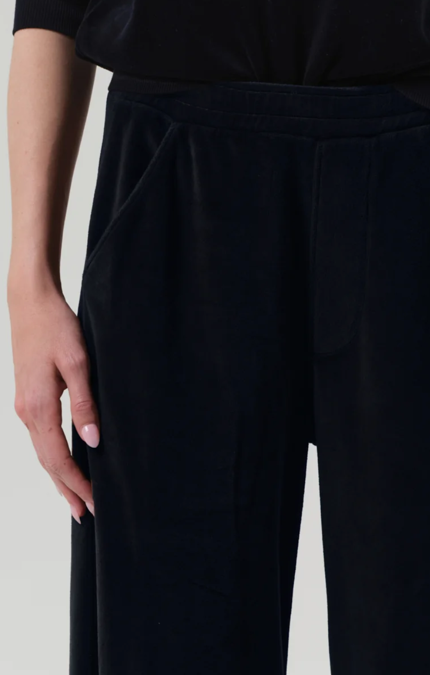 Brynn drawstring plush velour pant notte