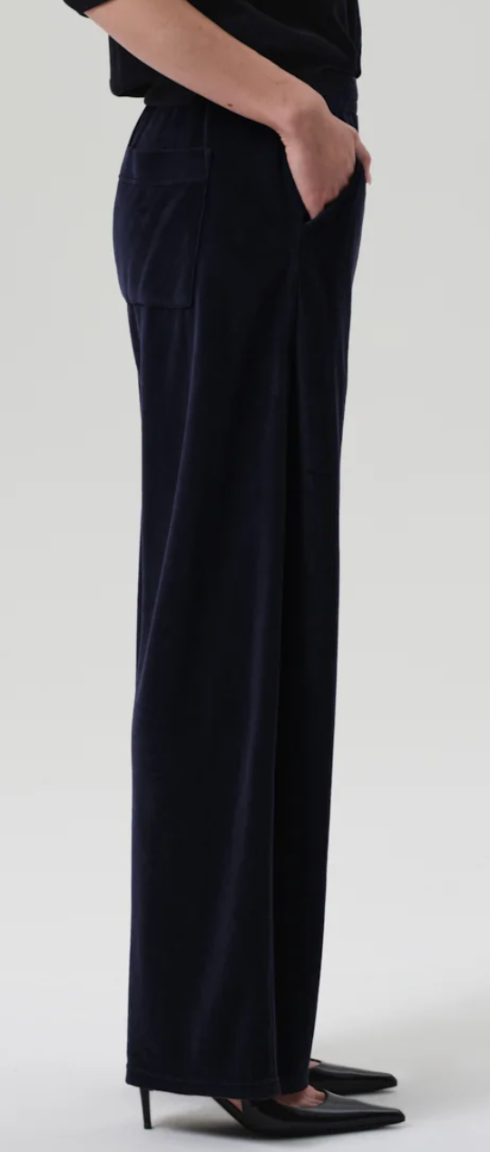 Brynn drawstring plush velour pant notte