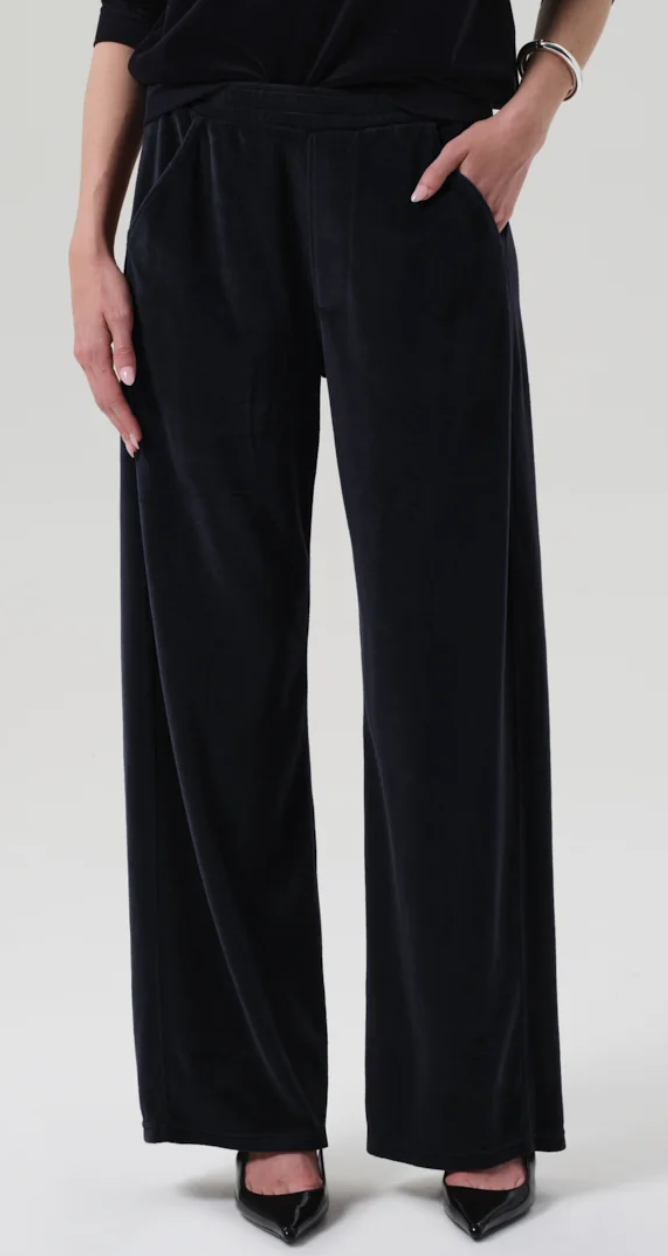 Brynn drawstring plush velour pant notte