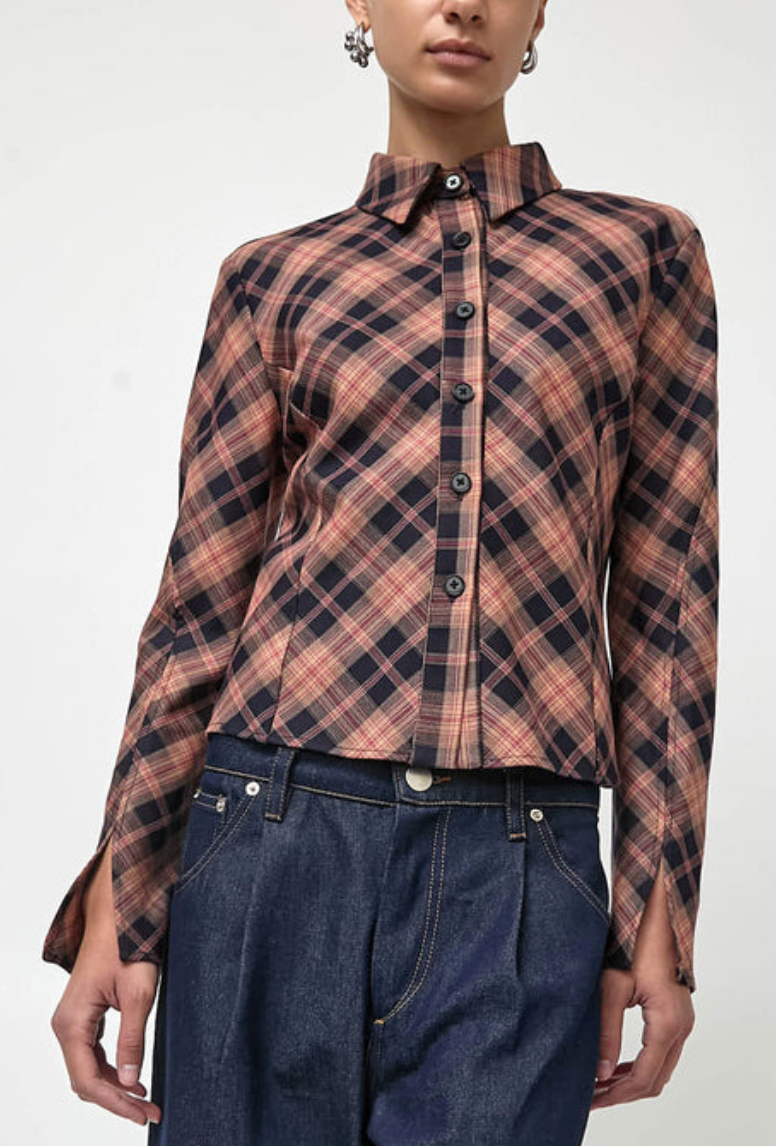 Linn Shirt In Pink Plaid