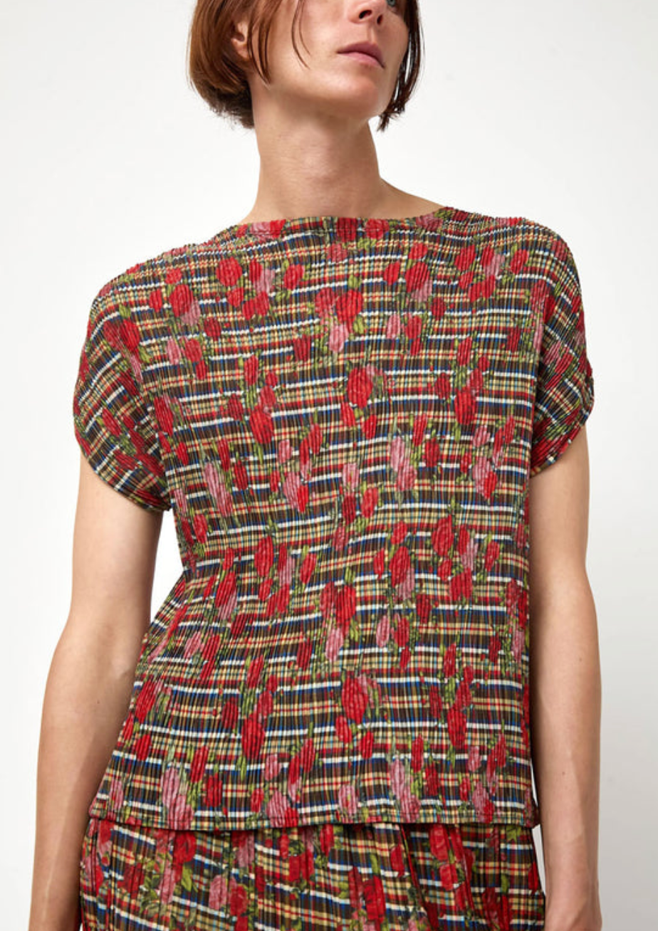 Nico Top In Rose Plaid