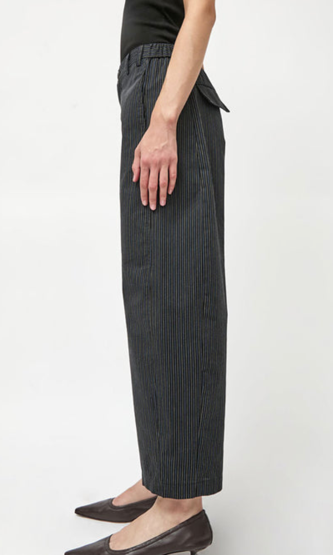 Justin Pant In Black Multi Pinstripe