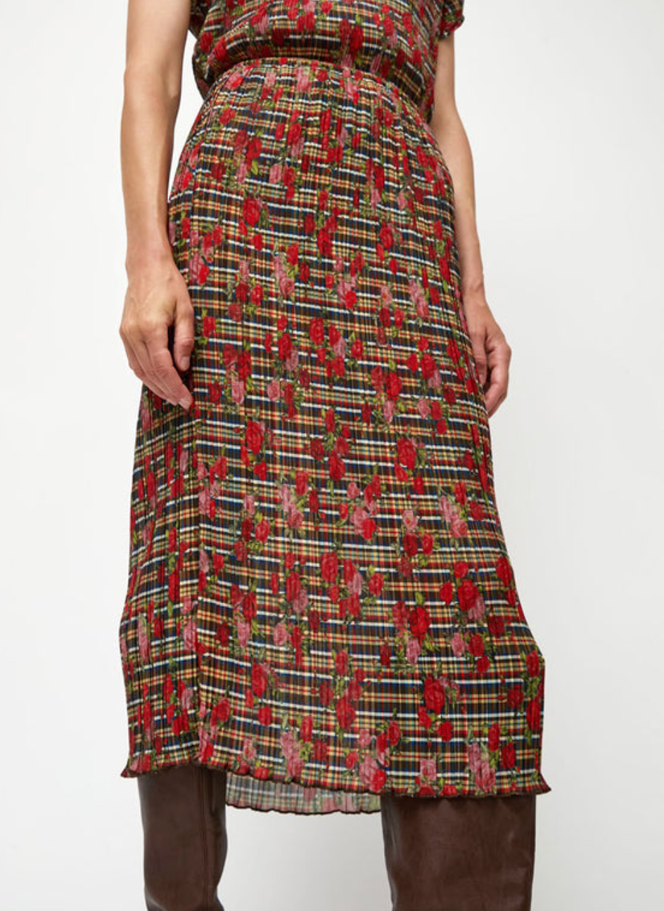 Hiroko Skirt In Rose Plaid