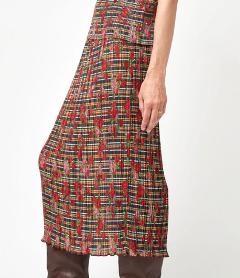 Hiroko Skirt In Rose Plaid