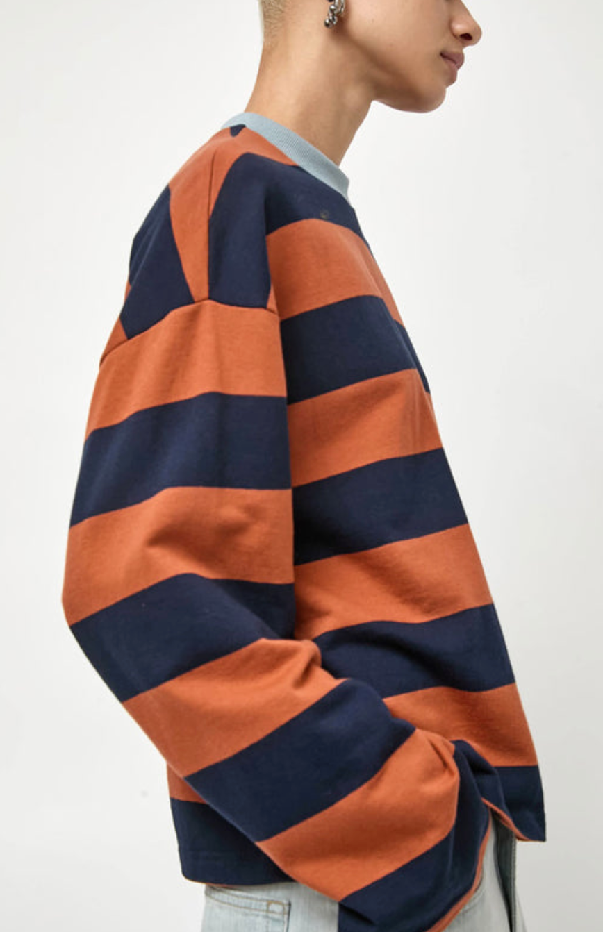 Nora Top In Rust Stripe