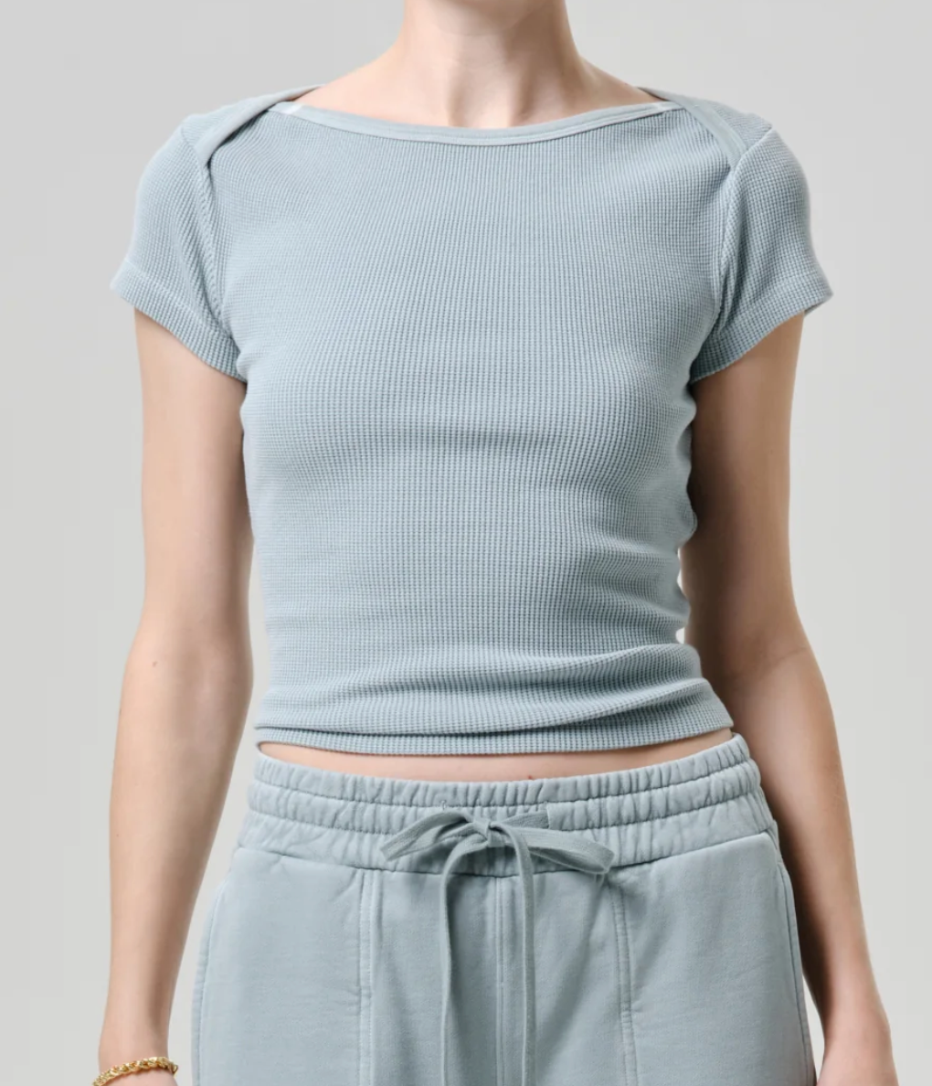Baby Waffle Tee in sea glass