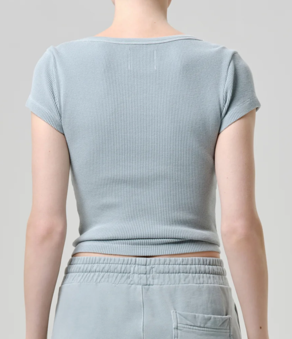 Baby Waffle Tee in sea glass