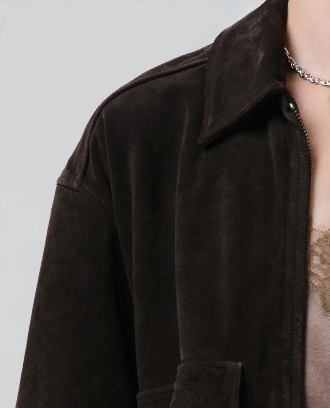 Vivienne suede jacket in chocolate brown