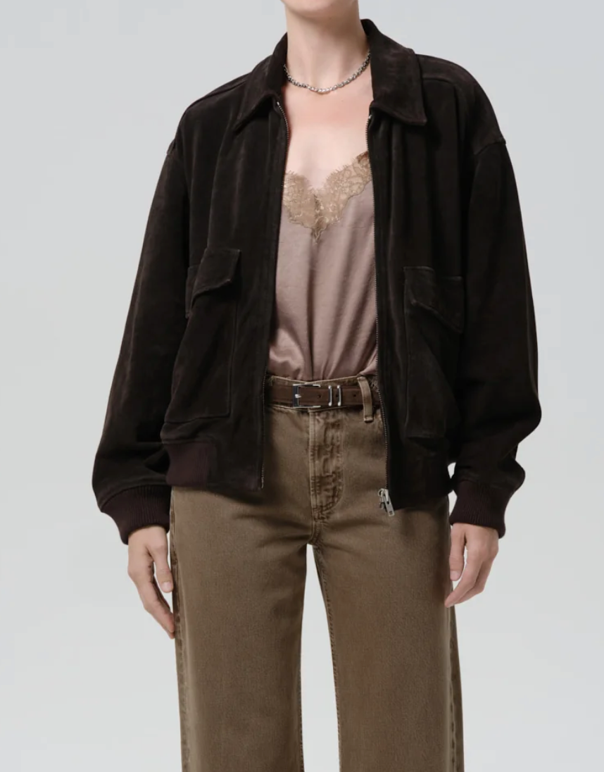 Vivienne suede jacket in chocolate brown