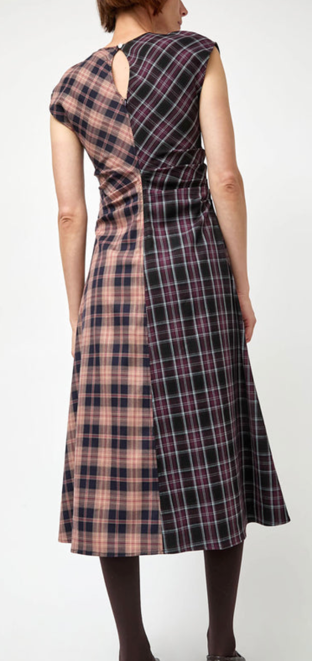 Rochelle Dress In Plum And Pink Plaid