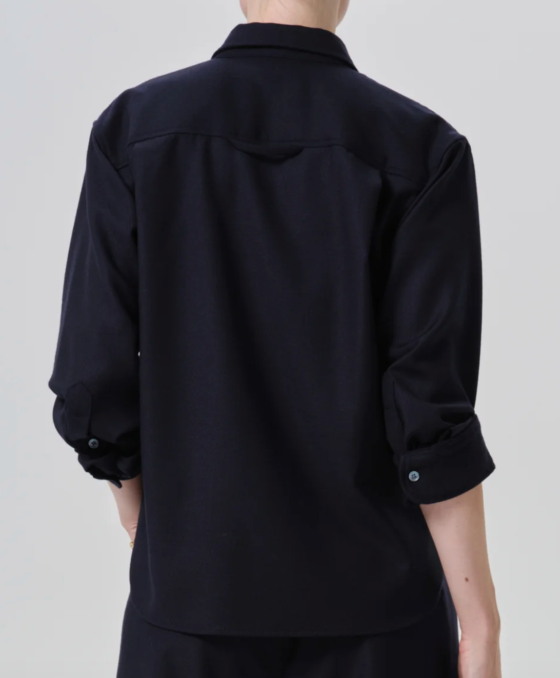 kayla shrunken italian virgin wool shirt navy