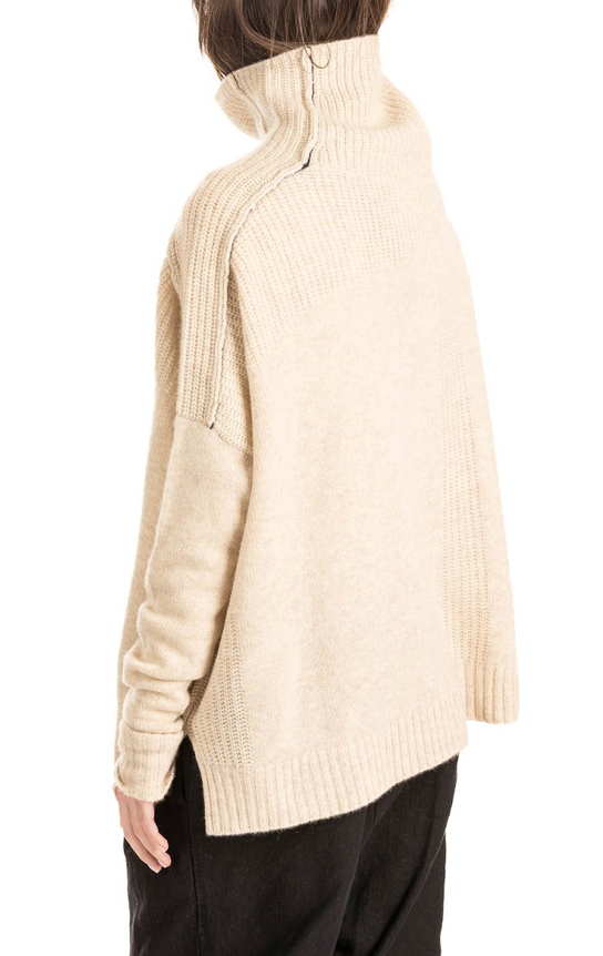 Cashmere Relaxed Mock Pullover Oatmeal