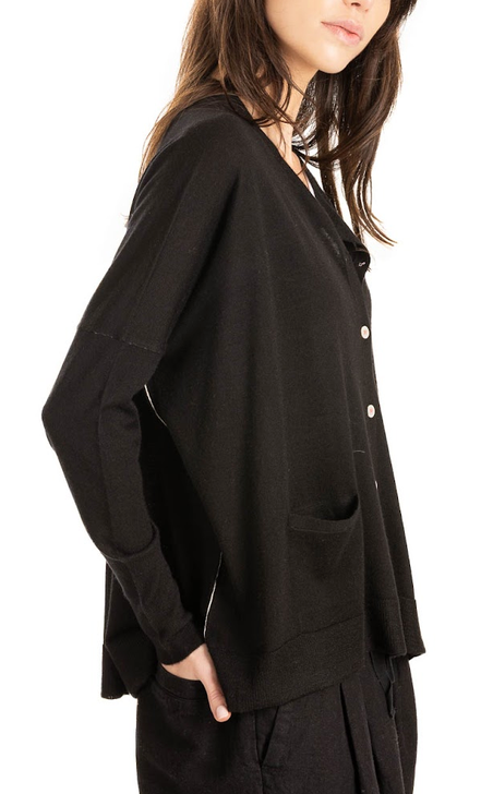 Cashmere Boxy Cardigan Black