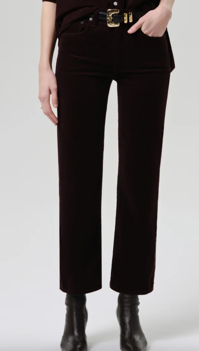 Palma Straight Corduroy In eggplant