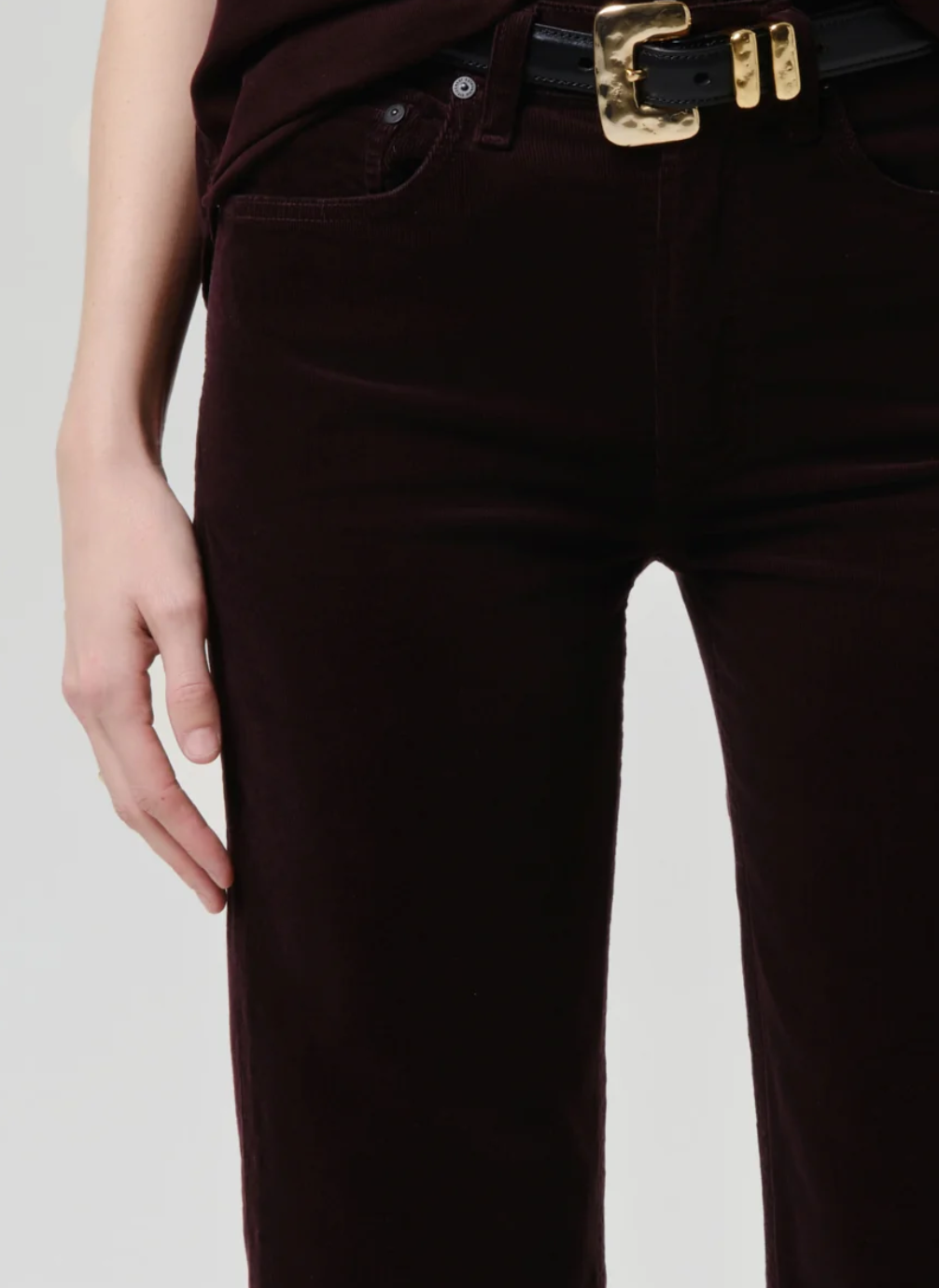 Palma Straight Corduroy In eggplant