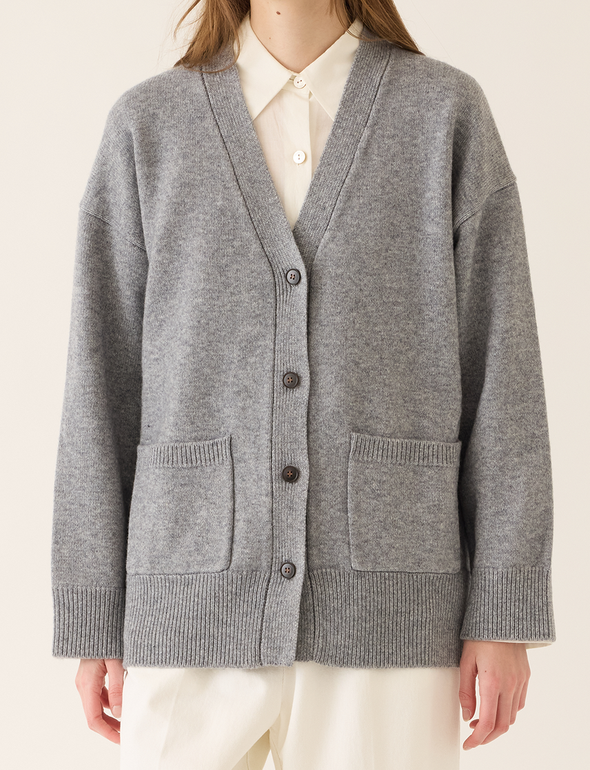 Madison wool cashmere cardigan ash grey