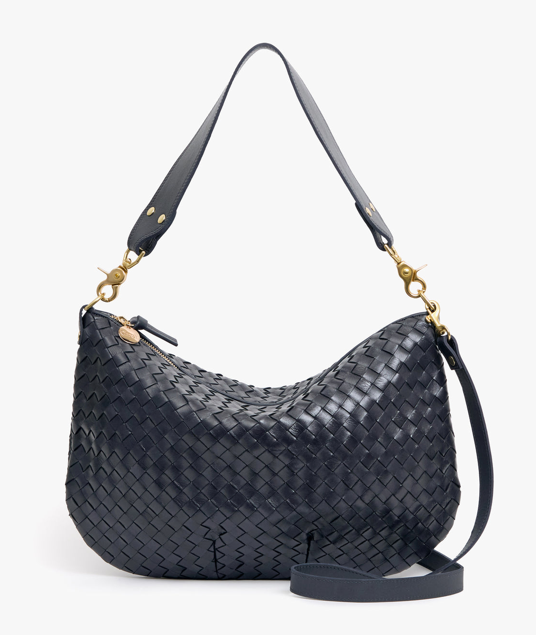 Moyen Messenger Medium Woven Diagonal Twilight Navy