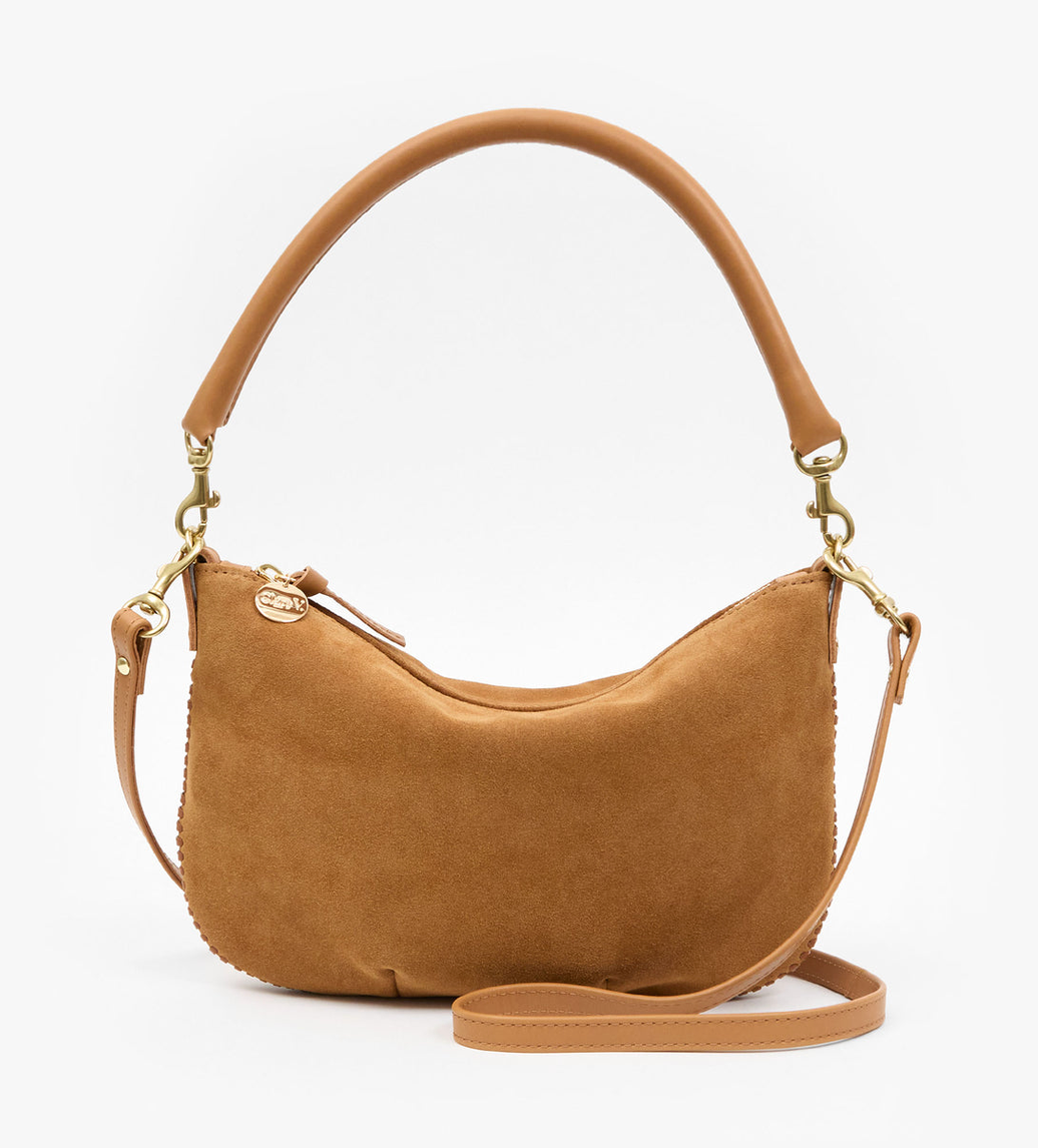 Petit Moyen Caramel Suede With Whipstitch
