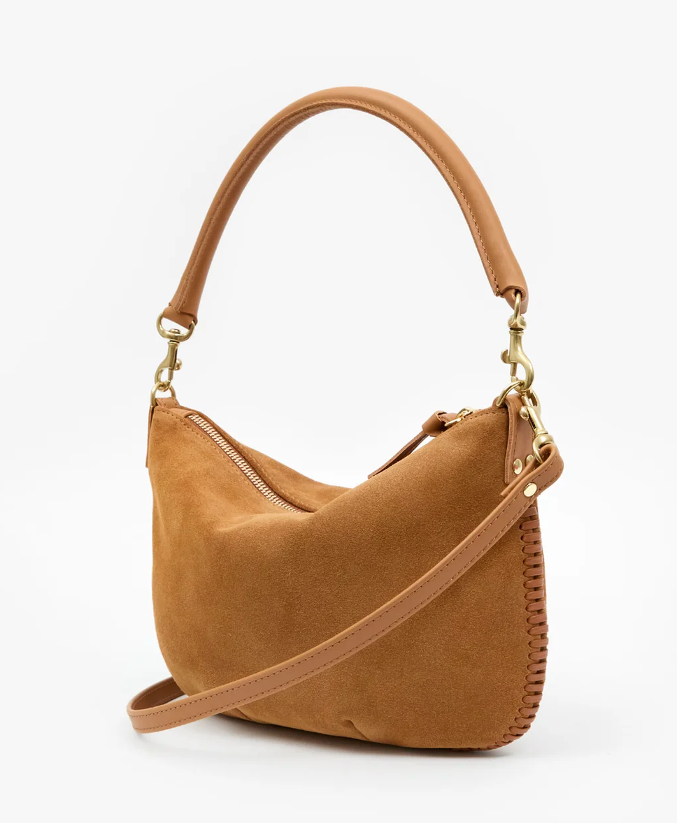 Petit Moyen Caramel Suede With Whipstitch
